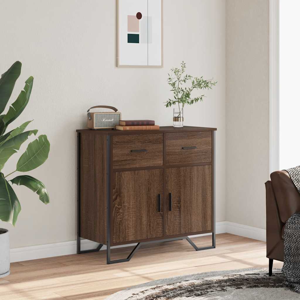 Sideboard Braun Eichen-Optik 79,5x35,5x74,5 cm Holzwerkstoff